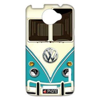 Happy Xmas Cute VOLKSWAGEN Blue Teal VW Mini Bus Hard HTC One X Case Cover Super Cool Shell Cell Phones & Accessories
