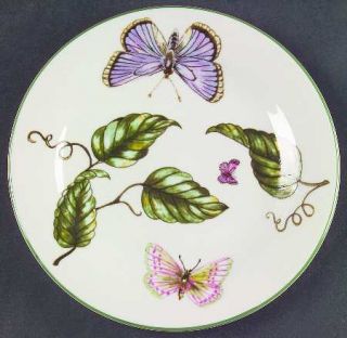 American Atelier Butterfly Split Salad Plate, Fine China Dinnerware   Leaves & B