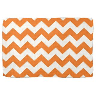 Orange Cream Citrus Chevron ZigZag Stripes Gifts Kitchen Towel