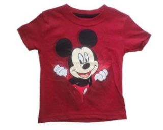 MICKEY MOUSE   Here Is Mickey   Adorable Red Toddler T shirt Novelty T Shirts Clothing