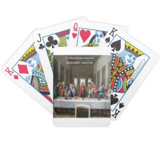 Jesus @ Last Supper "Love One Another" Quote Playing Cards