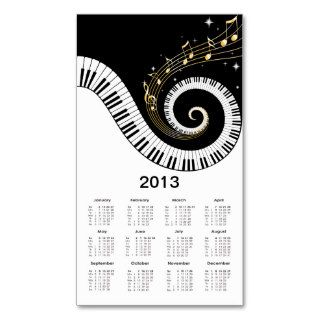 2013 Piano Keys  Gold Music Notes Business Cards