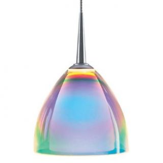 Rainbow II Pendant Light w Dichroic Rainbow Glass (Chrome 4 in. Canopy)   Ceiling Pendant Fixtures  