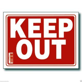 Wennow "10 Pcs 9 x 12 Inch Red & White Flexible Plastic "" Keep Out "" Sign  Business And Store Signs 