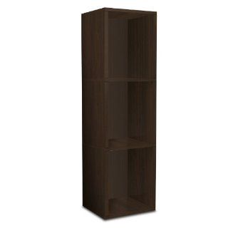 Way Basics zBoard Eco Storage Cube Plus 3 Shelf Storage Unit, Espresso Wood Grain   Bookcases