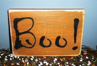 BOO Halloween Rustic Country Primitive Wood Sign CHOOSE COLOR   Decorative Hanging Ornaments