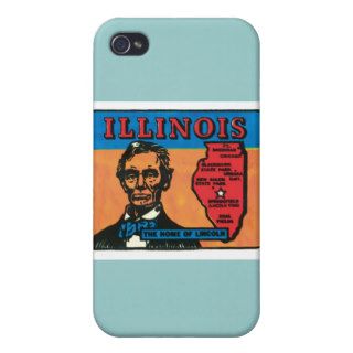 Illinois IL Vintage State Label iPhone 4/4S Case