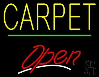 Carpet Script2 Open Green Line Neon Sign 24" Tall x 31" Wide x 3" Deep  Business And Store Signs 