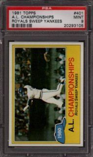 1981 TOPPS #401 A.L. CHAMPIONSHIPS PSA 9 B1278365 Sports Collectibles