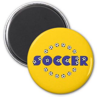 Soccer in Blue Refrigerator Magnet