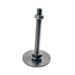 J.W. Winco 8T125SA6/OS Series GN 440.5 Stainless Steel Leveling Feet, Inch Size, 1/2 13 Thread Size, 1.97" Base Diameter, 4.92 Thread Length Vibration Damping Mounts