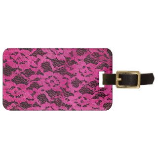 Hot Pink/Black Lace Look Tag For Bags
