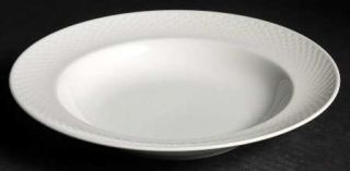 Ranmaru Nuance Large Rim Soup Bowl, Fine China Dinnerware   All White