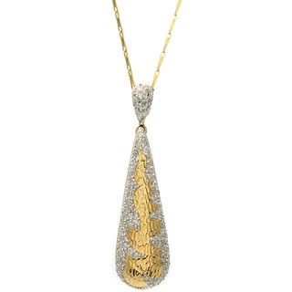 14k Yellow Gold 1ct TDW Diamond Drop Necklace (H I, I2 I3) Diamond Necklaces