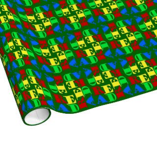 Read   in Colorful letters  green background Wrapping Paper