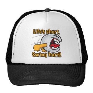 Swing Hard Funny Cartoon Golf Ball Hat