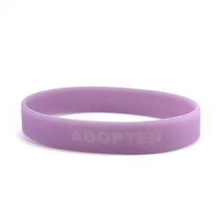 Christian Silicone Bracelet   Purple Adopted   "I Am Adopted Through Jesus Christ" Ephesians 15 Jewelry