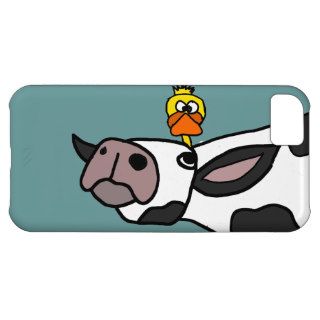 Funny Duck on a Cow Cartoon iPhone 5C Covers