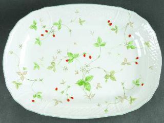 Mikasa Strawberry Fair 15 Oval Serving Platter, Fine China Dinnerware   Antique