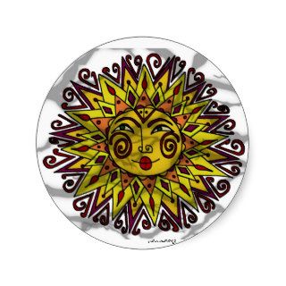 The Wonderful Sun Ukrainian Folk Art Round Sticker