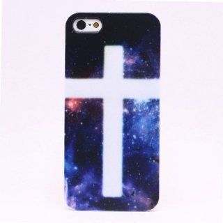 Pinlong Fashion Color Galaxy Star Sky Cross Mark Hard Back Shield Case Cover for iPhone 5 Cell Phones & Accessories