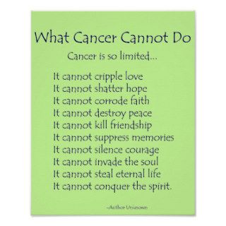 What Cancer Cannot Do Poem Poster Print