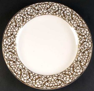 American Atelier Florentine Gold Scroll 12 Chop Plate/Round Platter, Fine China
