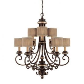 Capital Lighting 3889CZ 406 Chandelier with Beige Fabric Shades, Champagne Bronze Finish    