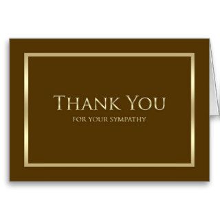 Blank Sympathy Thank You Note Card   Brown