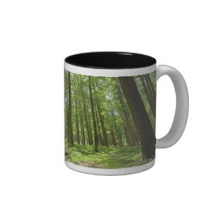 Forest with Sun Behind Coffee Mug
