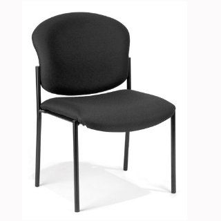 OFM Armless Stack Chair Vinyl, Black   Desk Chairs
