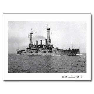 WW1 Navy Ship USS Connecticut (BB 18) Postcard