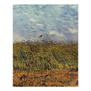 Wheat Field with a Lark by Vincent Willem van Gogh Poster