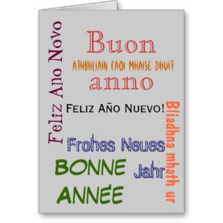 Different Languages Happy New Year Card