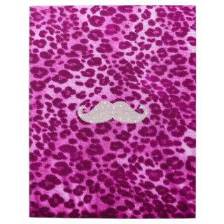 Pink Cheetah Print Glitter Photo Print Mustache Puzzles