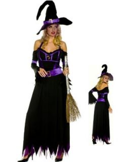 witchy madame outfit includes hat with veil and belt(AS SHOWN,XL) Clothing