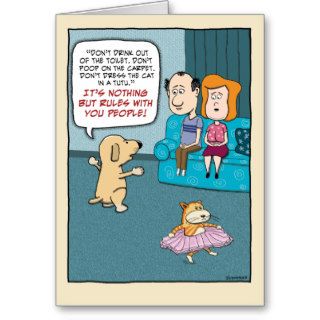 Funny birthday card Dog Rules