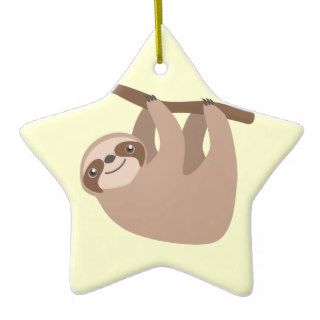Cute Three Toed Sloth Christmas Tree Ornament