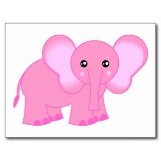 Cute Pink Baby Elephant Post Card