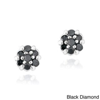 DB Designs Sterling Silver 1/6ct TDW Diamond Flower Stud Earrings DB Designs Diamond Earrings