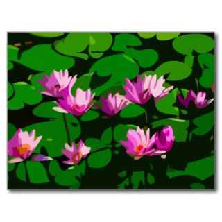 Lotus flowers   Vector art Post Cards