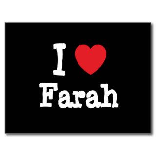 I love Farah heart T Shirt Postcards