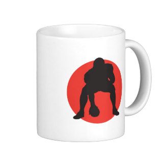 hut hut quarterback football silhouette design coffee mugs