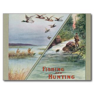 Fishing and Hunting along the North Western Line Postcard