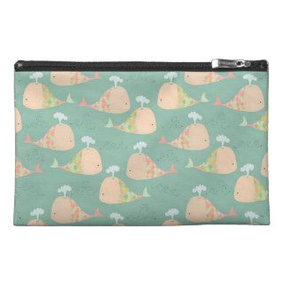 Funky Whales Pattern Designer Make Up Bag Travel Accessory Bags