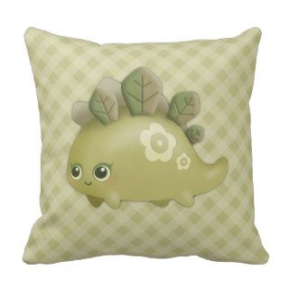Cute Baby Leafy Dino   kawaii style pillow