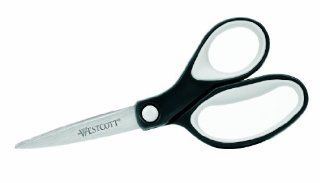 Westcott 7 Inch KleenEarth Soft Handle Straight Scissors, Black/Gray 