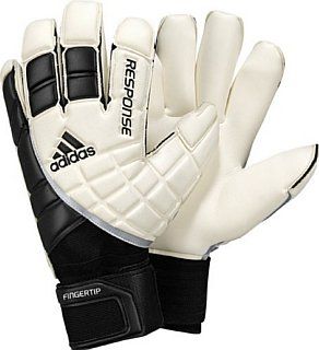 Adidas Response Fingertip Goalie Glove, White/Black/Metallic Silver, 7   Soccer Goalie Gloves  Sports & Outdoors