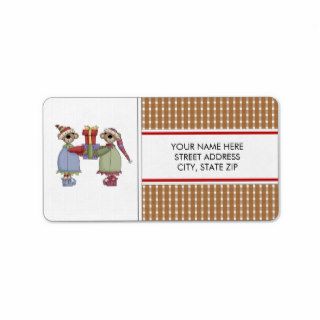 Mr. and Mrs. Bear Christmas Address Mailing Labels