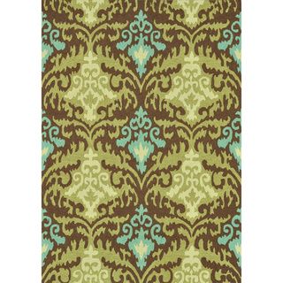 Hand hooked Charlotte Brown/ Green Rug (5' x 7'6) Alexander Home 5x8   6x9 Rugs